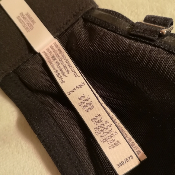 NEW! Victoria's Secret Dream Angels Black Velvet Long Line Bra Line - Picture 14 of 16